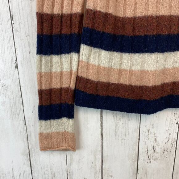 Madewell Wool & Alpaca Striped Evercrest Turtleneck Sweater Coziest Yarn Size XS - Picture 7 of 12